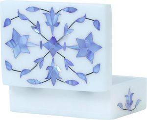 Boîte à bijoux en marbre Stonecrafts International avec travail en nacre, design carré, provenant de l'Uttar Pradesh - Product Image 6