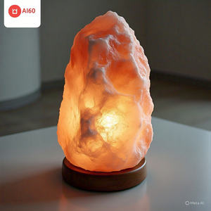 Vente en gros de lampe en sel naturel de l'Himalaya, fabriquée à la main, en cristal rose, pour chambre à coucher, cadeau de guérison et de santé - Product Image 1