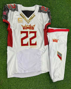 Original de fábrica de 12 paneles para jóvenes conjunto para niños hombres Jersey uniformes de fútbol sublimación equipo Spandex fútbol americano camiseta - Product Image 3