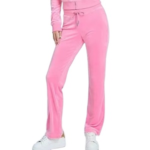 Conjunto Deportivo de Terciopelo de 2 Piezas para Mujer, Otoño, Ligero, Transpirable, Resistente al Viento, Top Corto Rosa y Pantalones Deportivos - Product Image 6