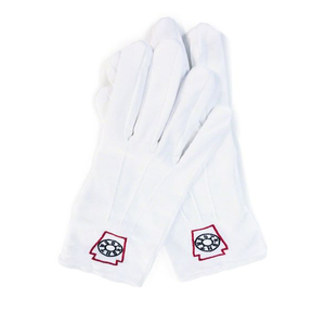 ถุงมือ Masonic ผ้าคอตตอนสีขาวให้บริการผลิต100% - Product Image 2