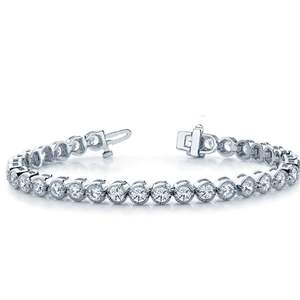 สร้อยข้อมือเทนนิสทรงกลมประดับเพชรแบบมิลเกรนทองคำ 14K คุณภาพพรีเมียม - Product Image 2