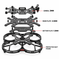 Châssis FPV Cinewhoop en fibre de carbone de 3,5 pouces pour GEP-CL35 V3 O4 Pro 142mm, kit de protection d'hélices et d'amortisseurs de caméra CE ROHS FCC