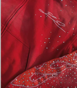 Sweat à capuche personnalisé pour homme, brodé, uni, avec rivets et strass, sport, hiver, grande taille, 100% coton, polaire écologique, séchage rapide - Product Image 6