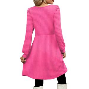 ชุดเดรสทำงานยาวถึงเข่าแขนยาวลำลองสำหรับผู้หญิงชุดเดรสทำงานของผู้หญิงชุดเดรสแม็กซี่แบบสั้นสั่งตัด - Product Image 3