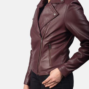 Veste en cuir d'agneau pour femme au design classique, tricotée, imperméable, facile à laver, service OEM, prix de vente le plus élevé - Product Image 6