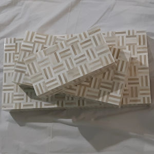 Boîtes à bijoux en MDF de meilleure qualité, avec incrustation blanche beige faite à la main, lot de trois pour l'emballage des amoureux d'intérieur - Product Image 1