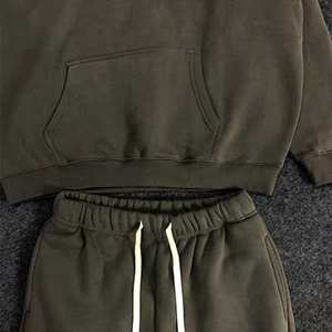 Fabricación de Sudadera con Capucha y Pantalones Deportivos de Algodón 100% de Alta Calidad, Chándal Holgado para Hombre - Product Image 2