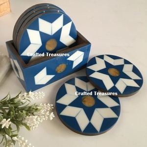 Stylish Handmade Unique Elegant MDF & Enamel Decorative Unique Vintage Fancy Customized <b>Table</b> <b>Coaster</b> S/4 Kitchen Supplies - Product Image 2