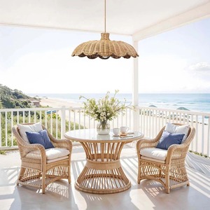 Suspension en rotin Aurelia tissée à la main Luminaire suspendu extérieur Ratan pour éclairage de jardin et de patio élégant - Product Image 2