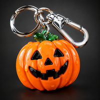Ensemble de porte-clés d'Halloween - Pendentifs personnalisables en PVC souple imperméables, motifs mignons citrouille, fantôme, sorcière, pour cadeaux de fête et accessoires de sac