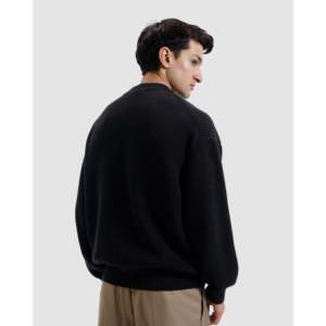 Pull en cachemire tricoté à motif géométrique basique pour homme, style coréen, pull d'hiver avec capuche, design respirant, décoration logo - Product Image 1