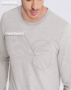 Logo personnalisé 100% coton T-shirt lourd pour hommes respirant coupe ajustée manches longues anti-rides col rond Streetwear confort - Product Image 4