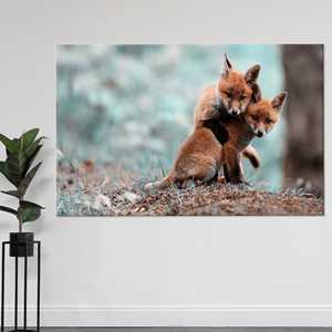 Obra de arte impresa en lienzo: Arte de zorro adorable para amantes de los zorros, 1P: Enmarcado tipo galería - Product Image 1