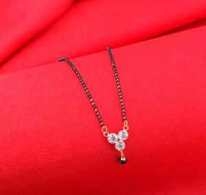 Mangalsutra artificial elegante para mujer con pendientes a juego, joyería india tradicional a precios de mayorista - Product Image 3