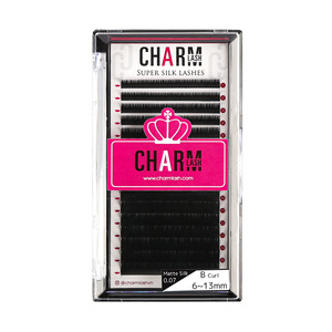 CharmLash Lash Tech Supplies Extensiones de pestañas mate de seda PBT coreana Embalaje de pestañas Mezcla sin costuras Individual individual Negro mate - Product Image 1
