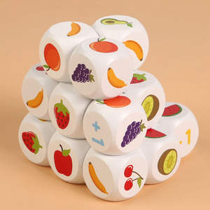 Juego de batalla de dados de frutas de educación temprana para niños, tarjetas de memoria cognitivas, juego de juguetes educativos de clasificación de mesa de madera para niños - Product Image 4