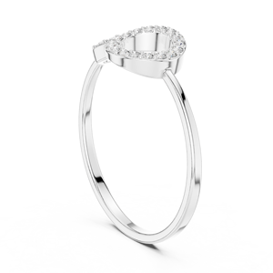 Anillo de moissanita con ajuste de halo de 10K en oro blanco - Product Image 3