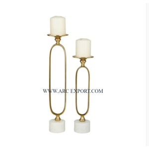 Merveilleux design Table Top Decor mariage et événements décoration bougeoirs ensemble de 2 tailles différentes bougeoirs faits à la main - Product Image 2