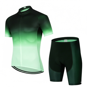 Ensemble de cyclisme unisexe personnalisé, maillot à manches courtes respirant et anti-transpiration, shorts, vêtements de vélo de route professionnels, nylon/cachemire 160g - Product Image 2