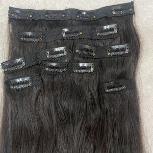 Pure and Unprocessed Indian Raw Human <b>Hair</b> Clip in Extensions Direct From the Factory - Product Image 1