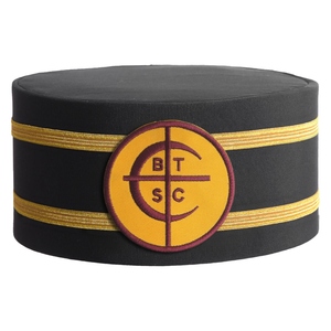 Masonic Regalia The Council Of Crusaders Crown Cap Parche redondo con dos trenzas Bordado dorado con personalización como deseo - Product Image 1