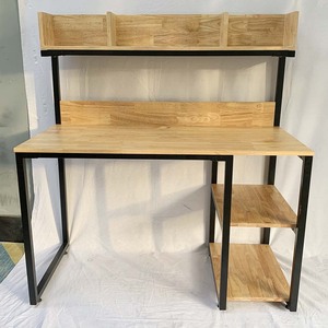 Modern Design Rubberwood Standing <b>Study</b> <b>Desk</b> with Bookshelf 120x60x128(cm) Durable FD68045 for Home Office - Product Image 5
