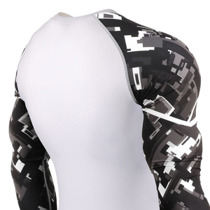Meilleure fabrication pas cher prix taille adulte hommes Rash Guard Spandex/Polyester plaine Gym Fitness porter hommes Rash Guard à vendre - Product Image 6