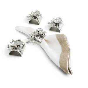 Ensemble d'anneaux de serviette orchidée noire meilleure vente anneaux de serviette en métal vaisselle de mariage en acier inoxydable argenterie accessoires de cuisine - Product Image 3