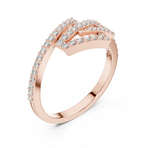 แหวนหยดน้ำเพชรทรงกลมสีโรสโกลด์ 14K สำหรับผู้หญิง |   ชุดลำลองประจำวัน |   เพชรที่เพาะเลี้ยงใหม่ - Product Image 6