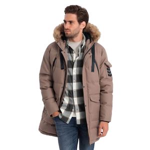 Chaqueta parka de invierno elegante para hombre con capucha, cierre de cremallera, ligera, transpirable, forro de poliéster y lana, talla grande, ropa informal. - Product Image 2