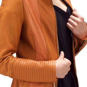 Vente chaude Logo Personnalisé Style Femmes Toile Veste En Cuir Conception Unique À Manches Longues Respirant Uni Teint À La Mode Personnalisé - Product Image 6