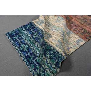 Alfombra Decorativa Vintage de 3.2x5.7 pies (98x175 cm), Alfombra Marroquí Azul Turco - Product Image 4