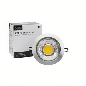 Luminaire encastré LED COB-10 Chrome 10W 600lm 3000K 95° Angle de faisceau 140xT47mm pour bougies LED et sans flamme - Catégorie de produit - Product Image 2