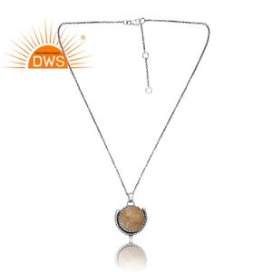 สร้อยคอจี้พลอยอัญมณีสีทองธรรมชาติสีเงินสเตอร์ลิง925เหมาะสำหรับเป็นของขวัญสำหรับผู้หญิง - Product Image 1