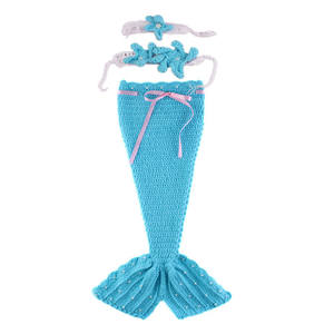 Hot Sale Handcrafted Knit Baby <b>Mermaid</b> <b>Tail</b> <b>Blanket</b> for Photo Shoots Newborns & Infants - Product Image 4