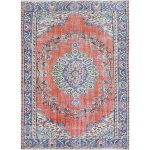 Alfombra de Lana Anudada a Mano de Gran Tamaño, Diseño de Medallón Rojo y Naranja, para Sala de Estar, Pasillo o Dormitorio - Pae-2309 - Product Image 1