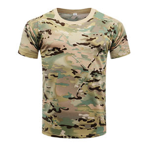 Camisetas personalizadas de algodón sólido para hombre, camiseta de manga corta transpirable de secado rápido para exteriores, camisetas de camuflaje para senderismo y caza - Product Image 4