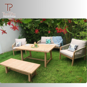 Personnalisable OEM ODM contemporain en bois massif pliable extérieur meubles de jardin canapé ensemble salle à manger Restaurant salon cuisine - Product Image 5