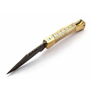 Nouveau couteau de chasse pliant en acier inoxydable de haute qualité, manche en bois confortable, design personnalisable OEM, bord dentelé - Product Image 2