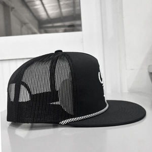 หมวกแก็ปปีกแบนแบบปรับได้หมวกแก๊ป Gorras Trucker 5แผงหมวกแก็ปแบบพรีเมียมปักโลโก้3D แบบกำหนดเองขายส่ง - Product Image 4