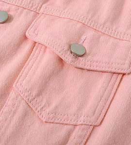 OEM barato tasa nueva moda mujer chaqueta de mezclilla Super calidad botón estilo personalizado Top trending chaqueta de mezclilla con peso ligero - Product Image 5