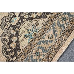 Alfombra Turca, Alfombra Vintage Grande de 5x11.3 pies, Alfombra de Lana con Diseño Floral Marrón - Product Image 5