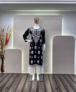 Mesdames Coton Reyon Kurtis Dernier Design de Mode Femmes Anarkali Dupatta Veste Indien Pakistanais Prêt à Porter Vêtements Vente en Gros - Product Image 4