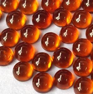 พลอยโกเมนเฮสโซไนต์โกเมนทรงกลม5มม. เรียบด้านหลังแบบเรียบอัญมณีโกเมนแบบหลวม - Product Image 1