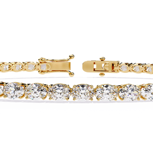 Bracelet glacé brillant, chaîne de tennis géométrique carrée en diamant, plaqué or 14 carats, certifié IGI, bijoux de mode pour femmes, Inde - Product Image 4