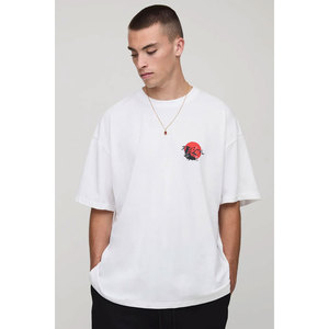 Fabricante de camisetas para hombre unisex pesado 100 por ciento algodón en blanco de gran tamaño gráfico liso peso pesado personalizado serigrafía casual - Product Image 3