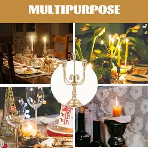 Bougeoirs de luxe Bougies coniques Branches de support de taureau en fer forgé Métal Style européen 5 bras Chandelier Multi Branches - Product Image 2