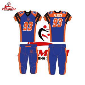 Venta al por mayor de sublimación personalizada, uniforme de fútbol americano de manga corta, 100% poliéster, transpirable, de secado rápido, hecho en Pakistán, tarifa barata - Product Image 1
