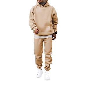 Mens 2 Piece Hooded Solid <b>Hoodie</b> Sweatshirt Tracksuit Joggers Sweatsuit Set Casual Athletic Streetwear Matching Outfit <b>Running</b> - Product Image 1